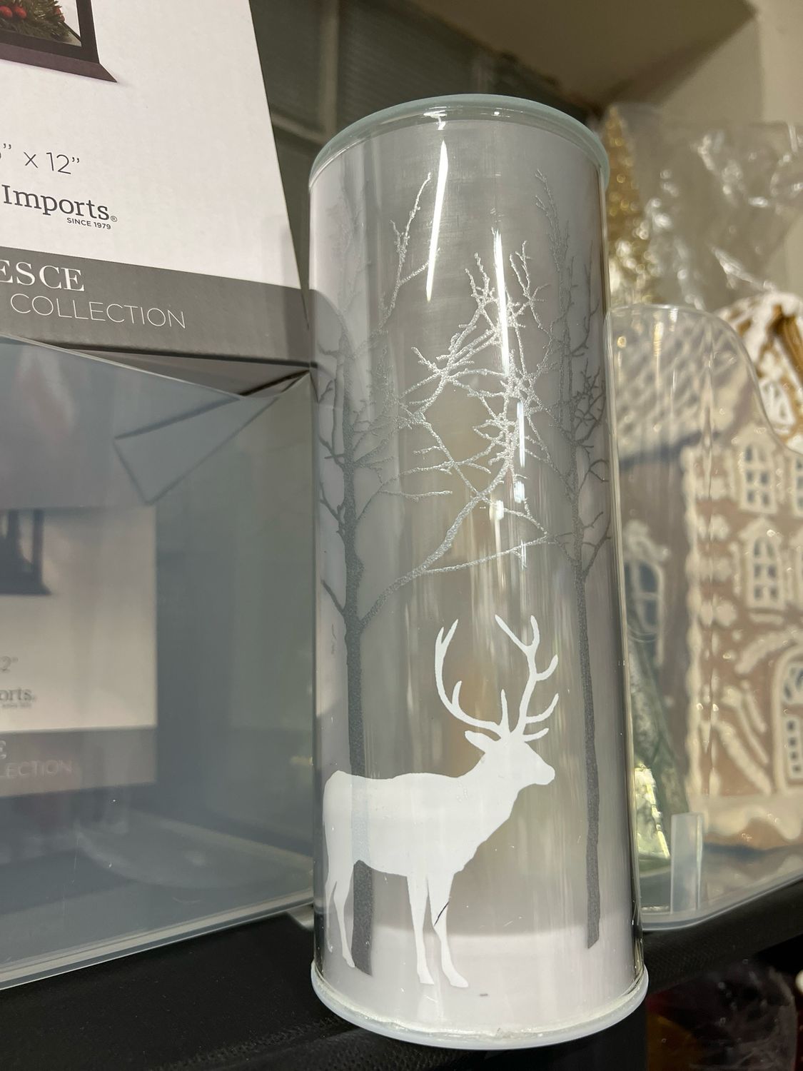 8&quot; LED Glass Deer Scene Luminary