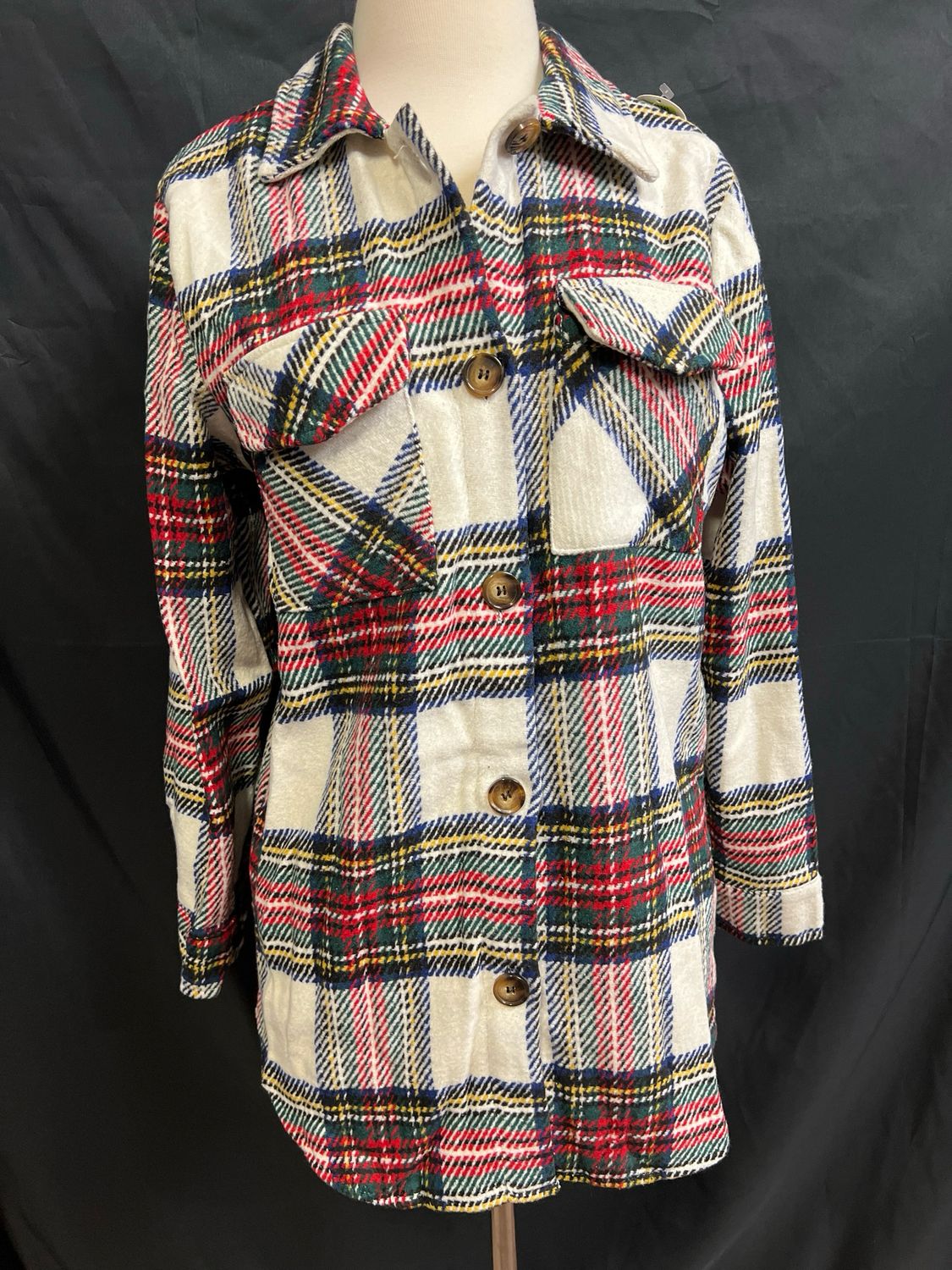 White Tartan Shacket