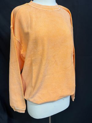 Apricot Corded Crew Sweatshirt