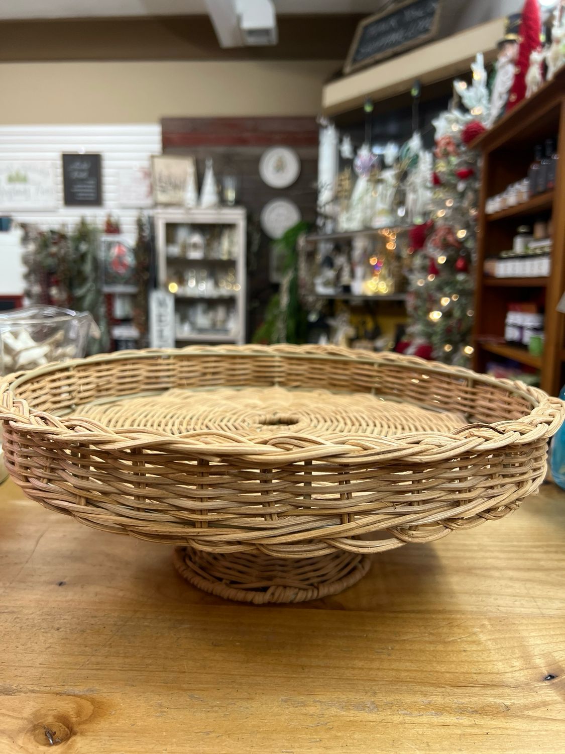 Handwoven Braided Rattan Pedestal
