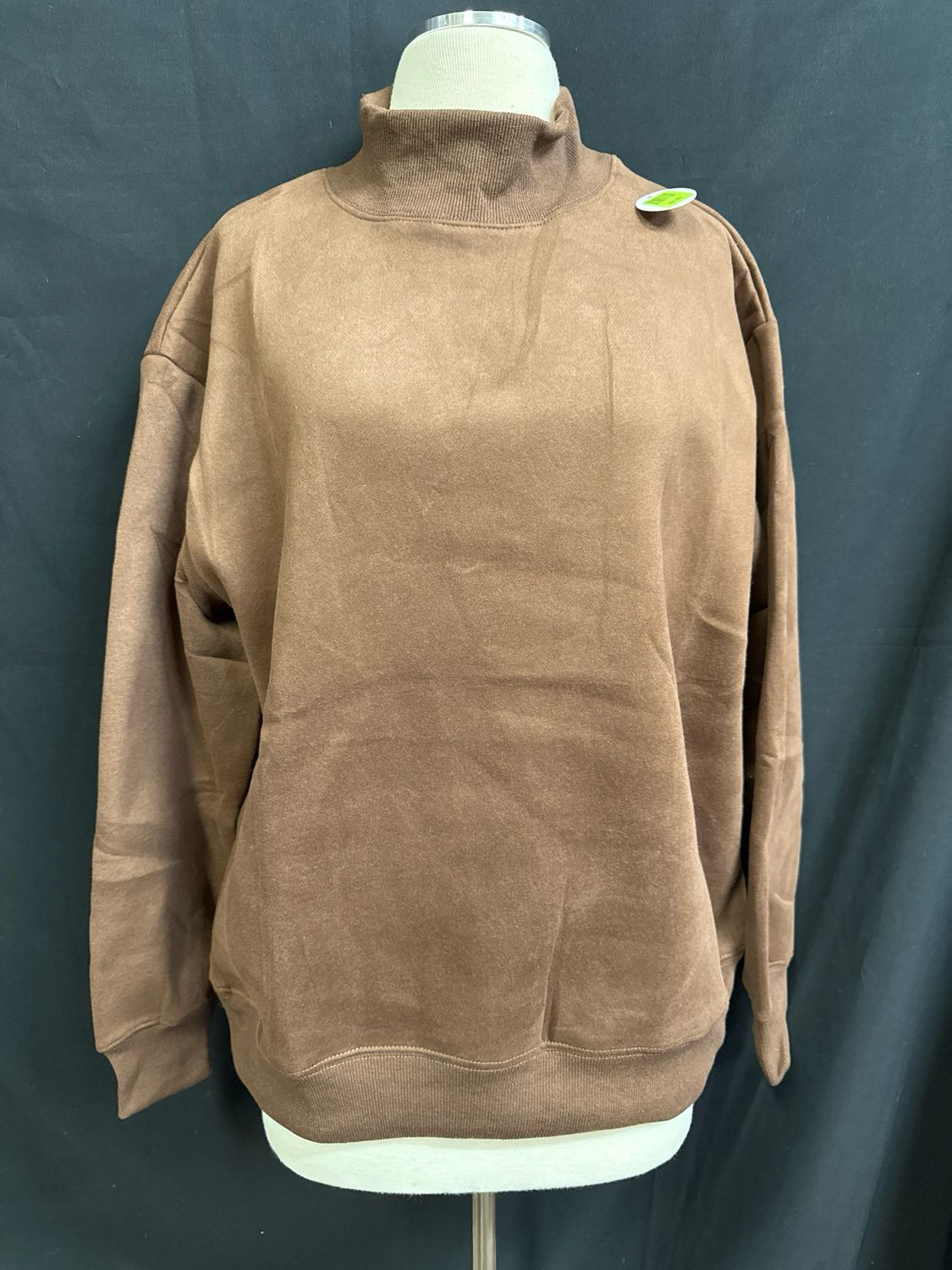Mock Neck Sweatshirt - Mocha Mock Neck Sweatshirt - Mocha