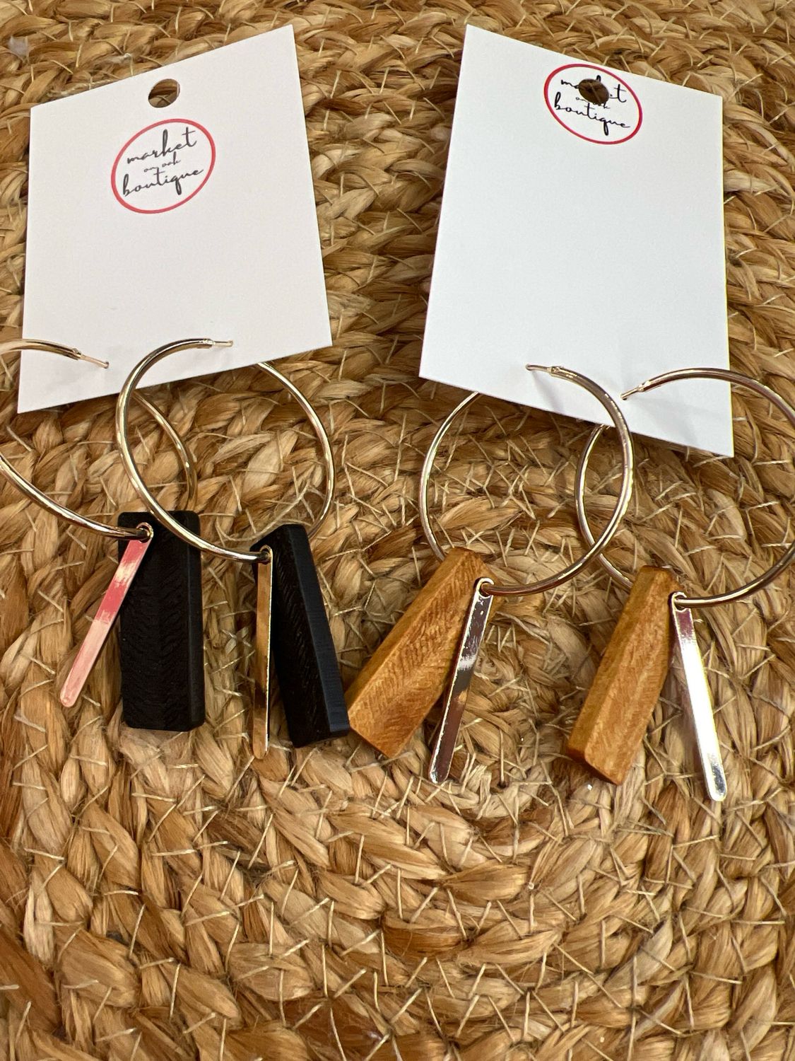 Jolie Wooden Bar Earrings