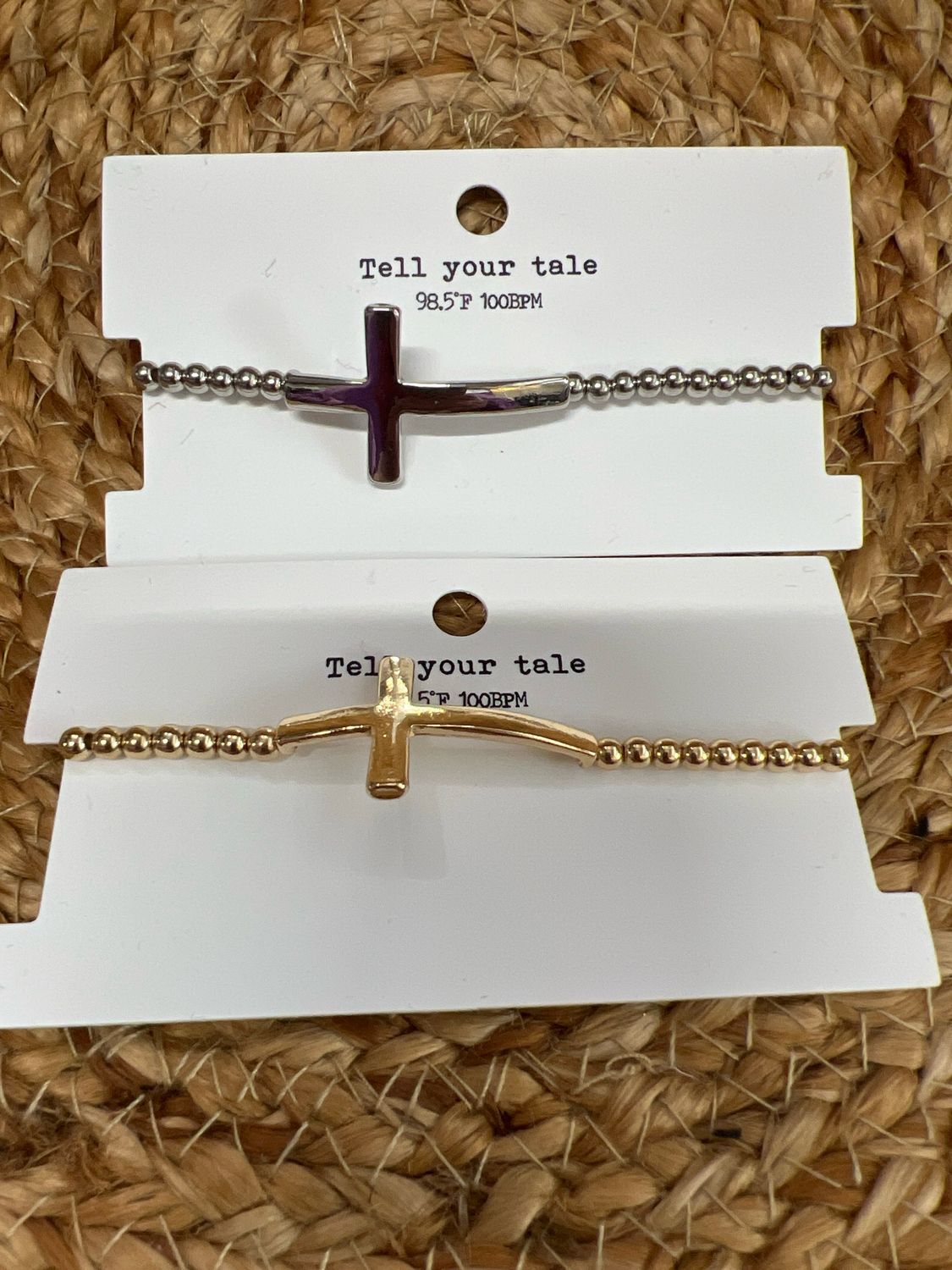 Beaded Cross Stretch Bracelet