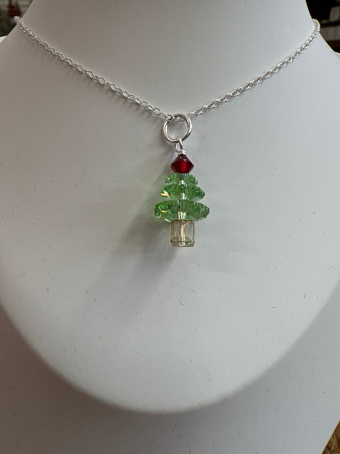 Christmas Tree Sterling Necklace