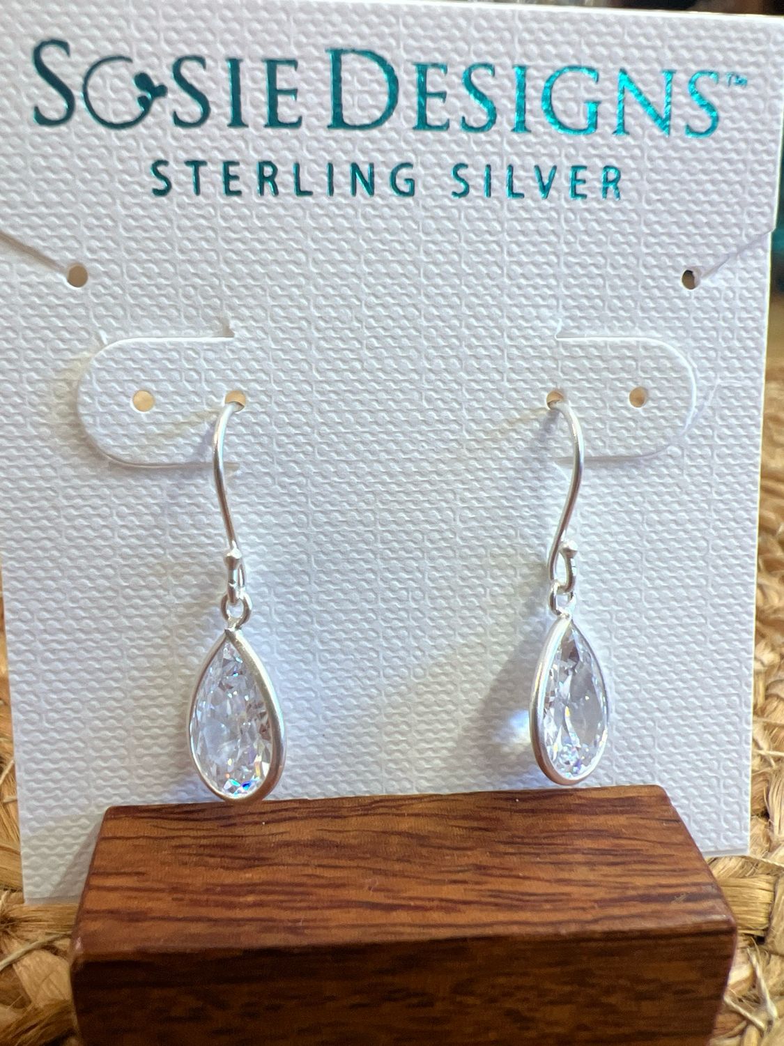 Sterling Teardrop Cubic Zirconia Earrings