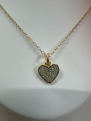 Vermeil Gold Cubic Zirconia Tiny Heart Necklace Vermeil Gold Cubic Zirconia Tiny Heart Necklace