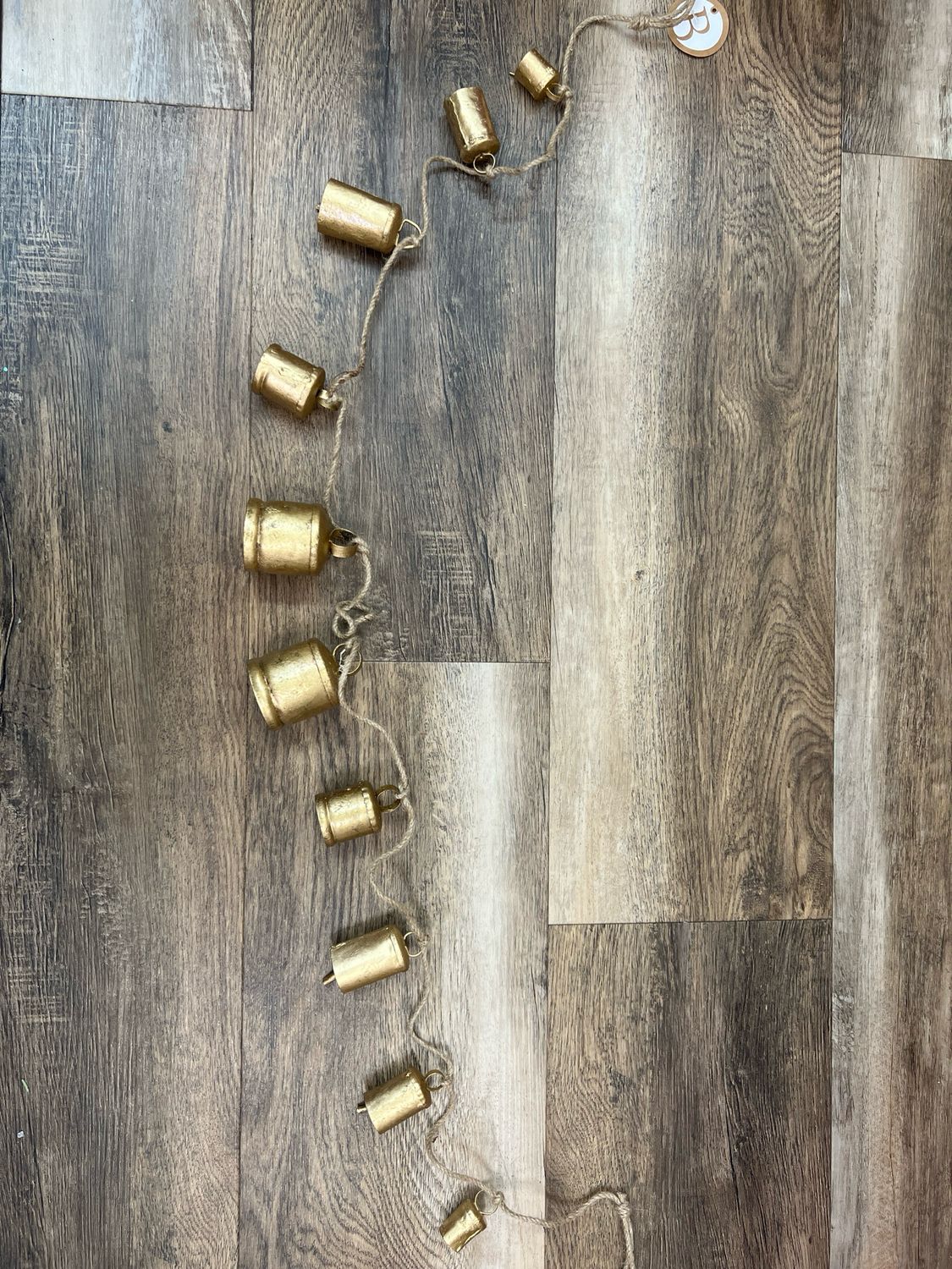 Iron &amp; Jute Gold Bell Garland