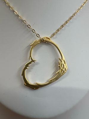 Gold Filled Matte Floating Heart Necklace Gold Filled Matte Floating Heart Necklace