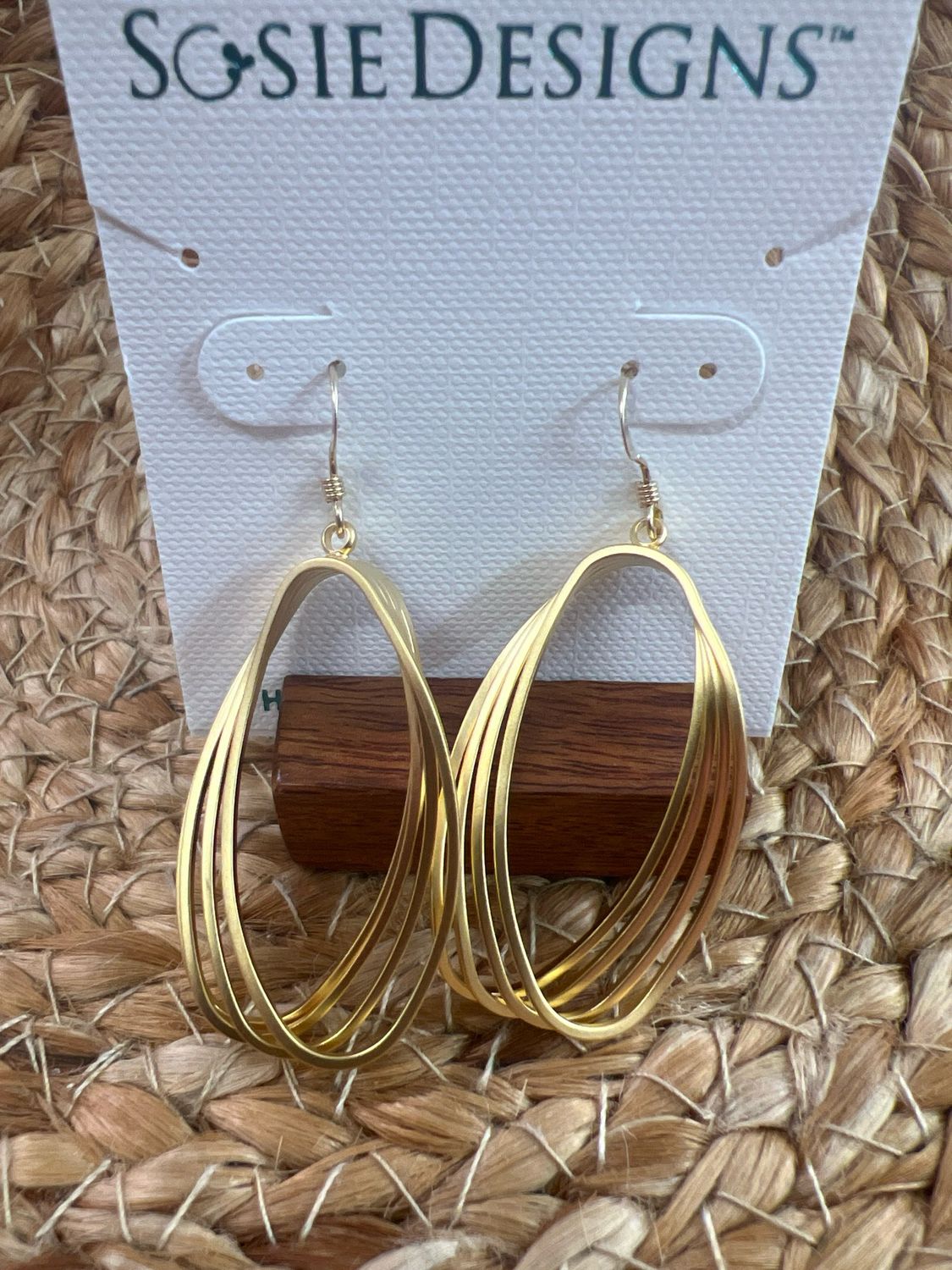 Gold Filled Matte Drop Earrings