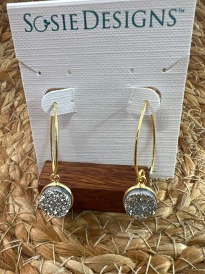 Gold Bezel Druzy Marquis Earrings Gold Bezel Druzy Marquis Earrings