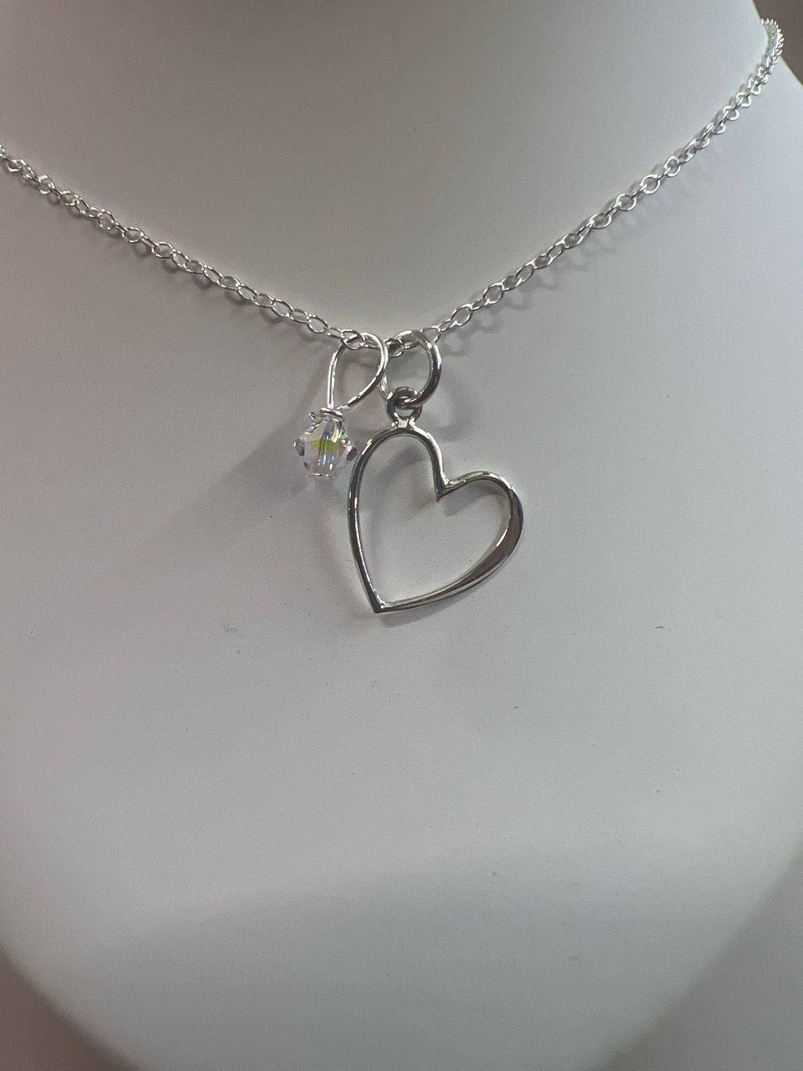 Sterling Silver Open Heart Necklace Sterling Silver Open Heart Necklace