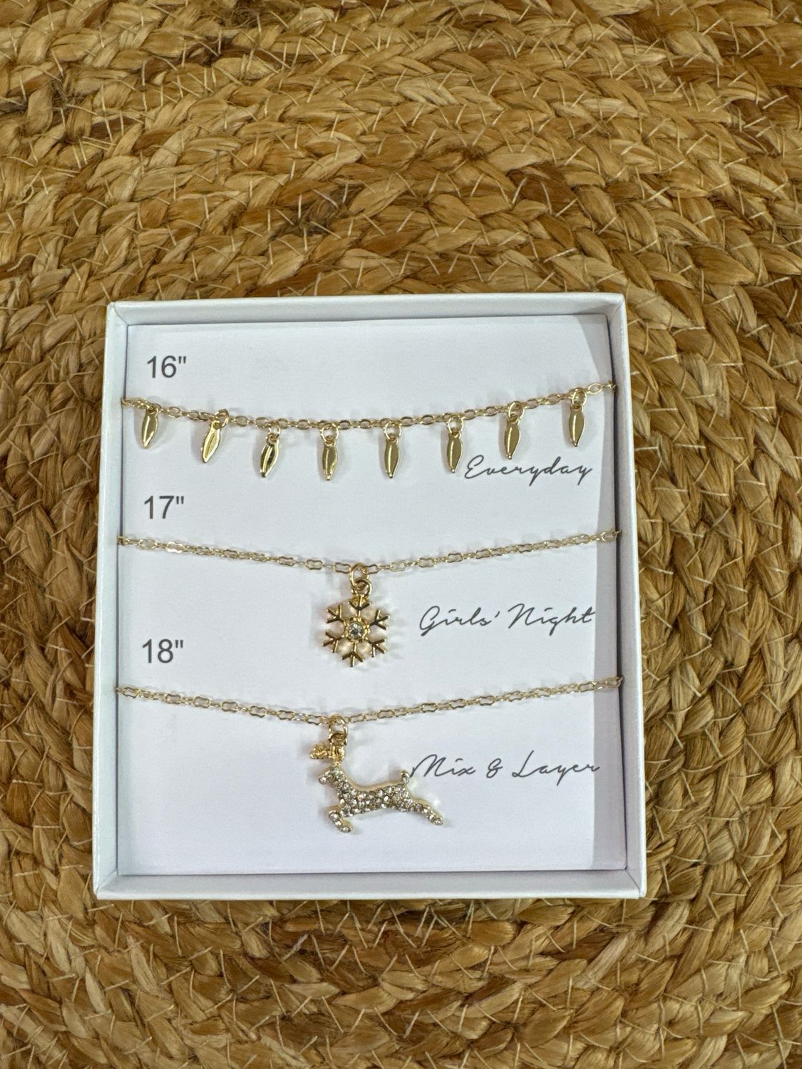 Boxed Set/3 Necklaces - Reindeer