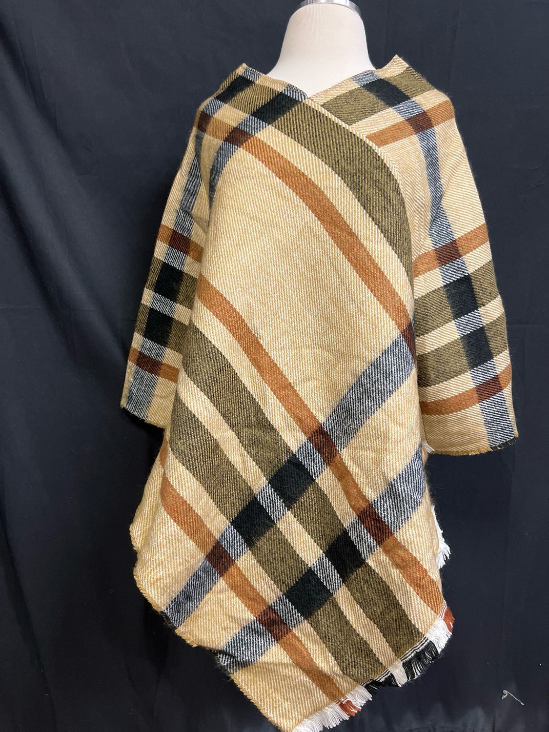 Soft Plaid Poncho