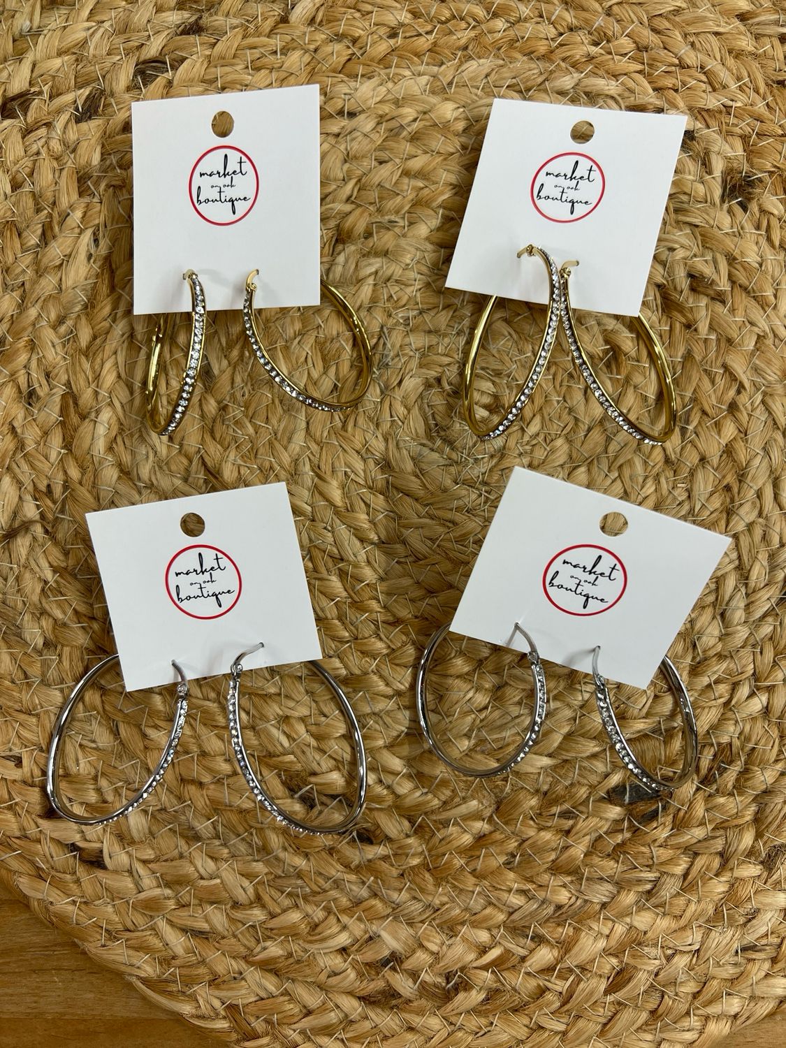 Rhinestone Hoop Earrings