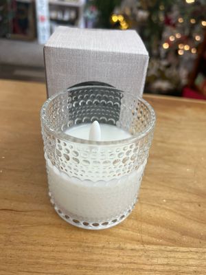 3.25" Glass Hobnail Flameless Candle 3.25" Glass Hobnail Flameless Candle