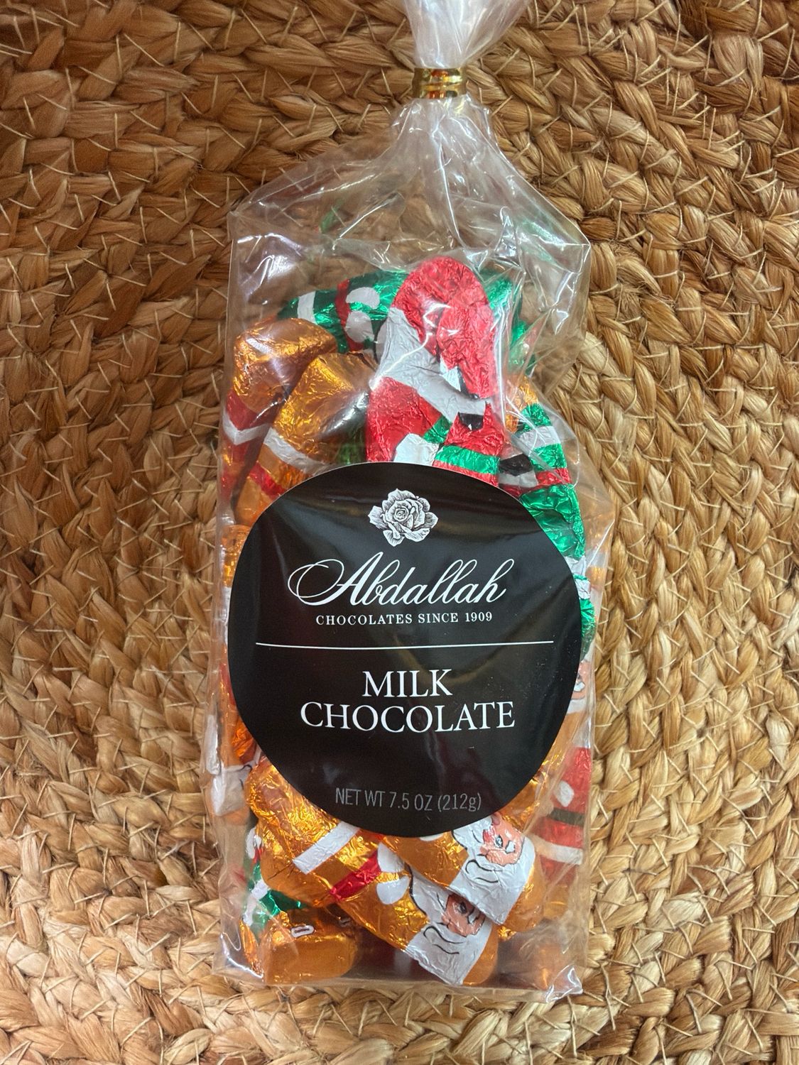 Abdallah 7.5oz Foiled Milk Chocolate Santas