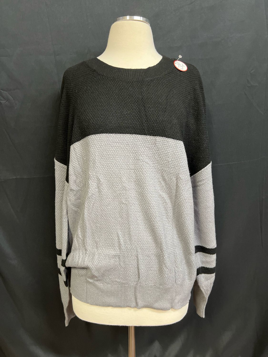 Black Contrast Lantern Sleeve Sweater Black Contrast Lantern Sleeve Sweater