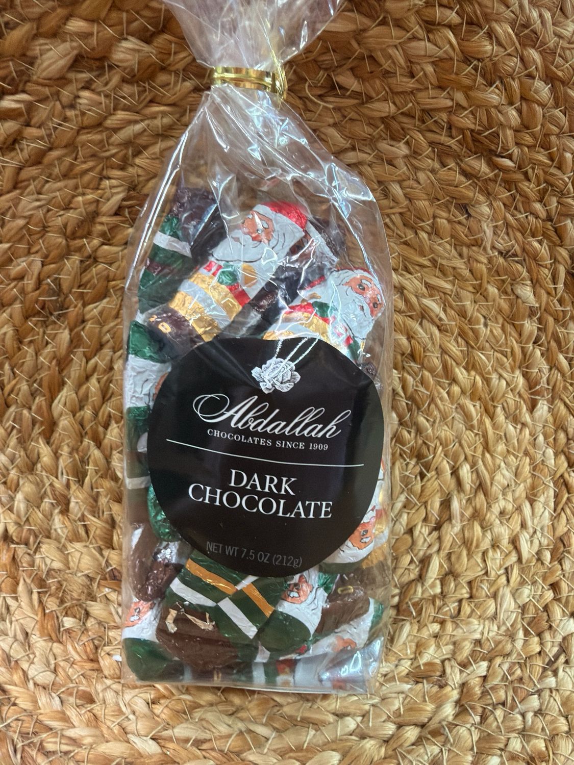 Abdallah 7.5oz Foiled Dark Chocolate Santas