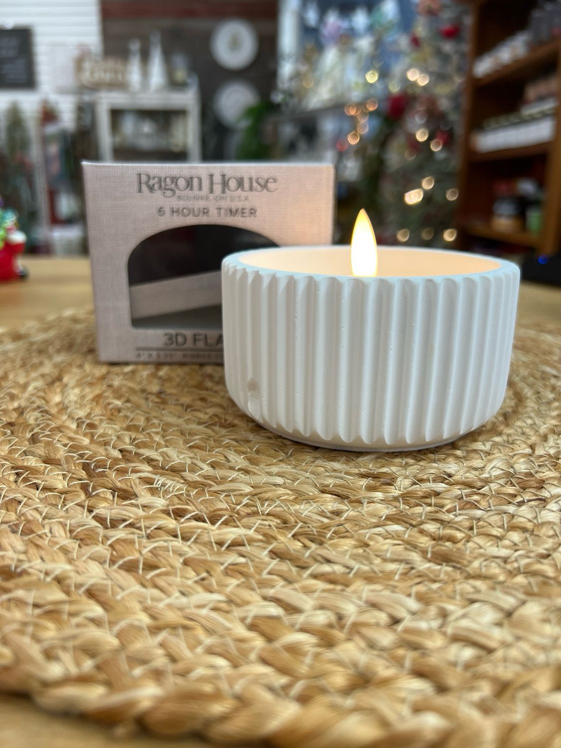 2.25&quot; 3D Flameless Ribbed Candle