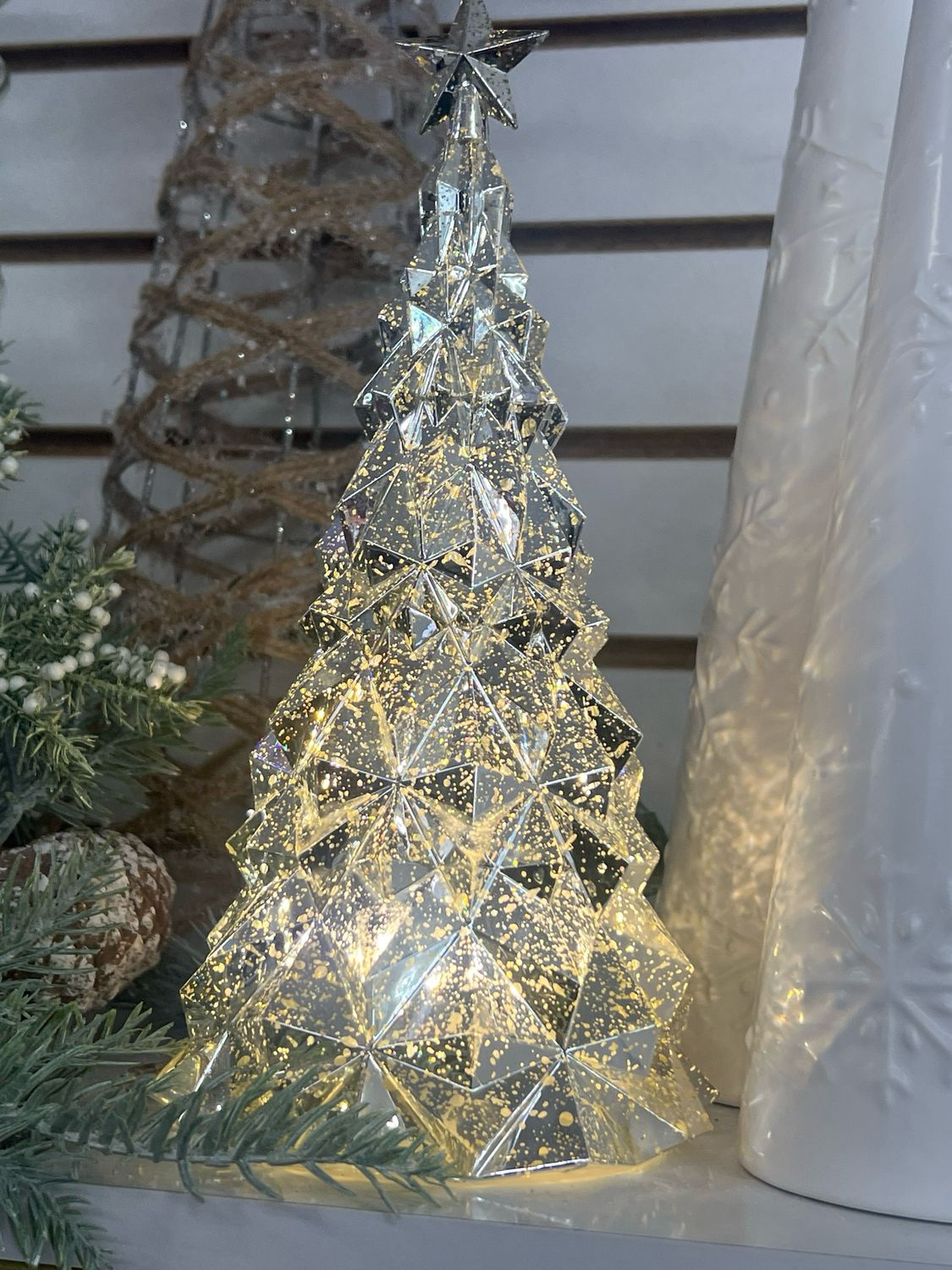Silver LED Geo Tree