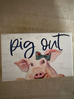 Pig Out Block Sign