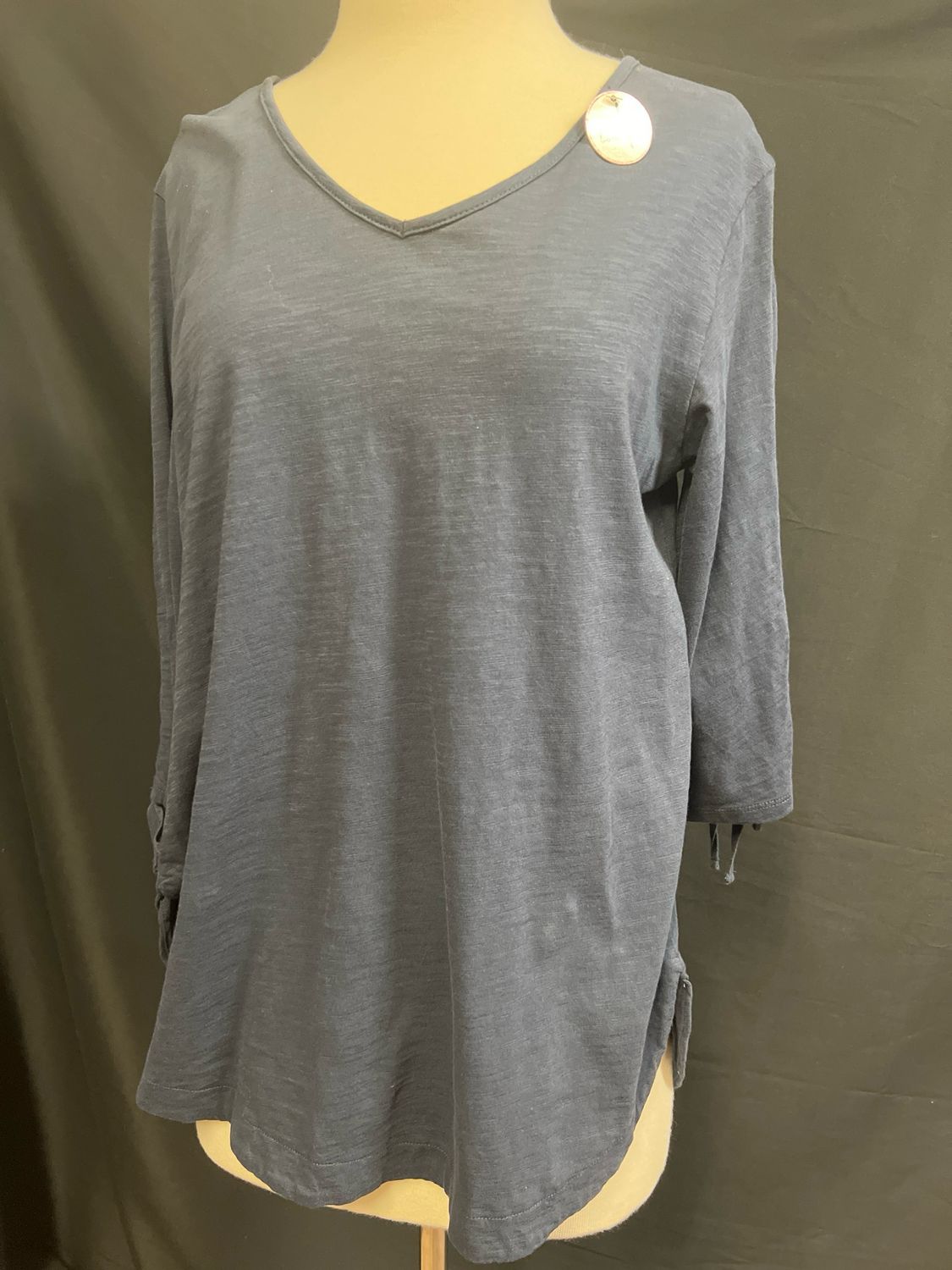 3/4 Sleeve Drawstring Navy Top 3/4 Sleeve Drawstring Navy Top
