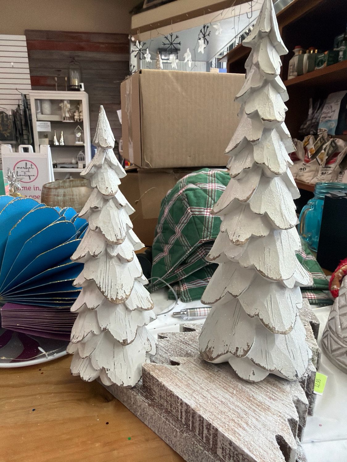 Glittered & Distressed Trees Glittered & Distressed Trees