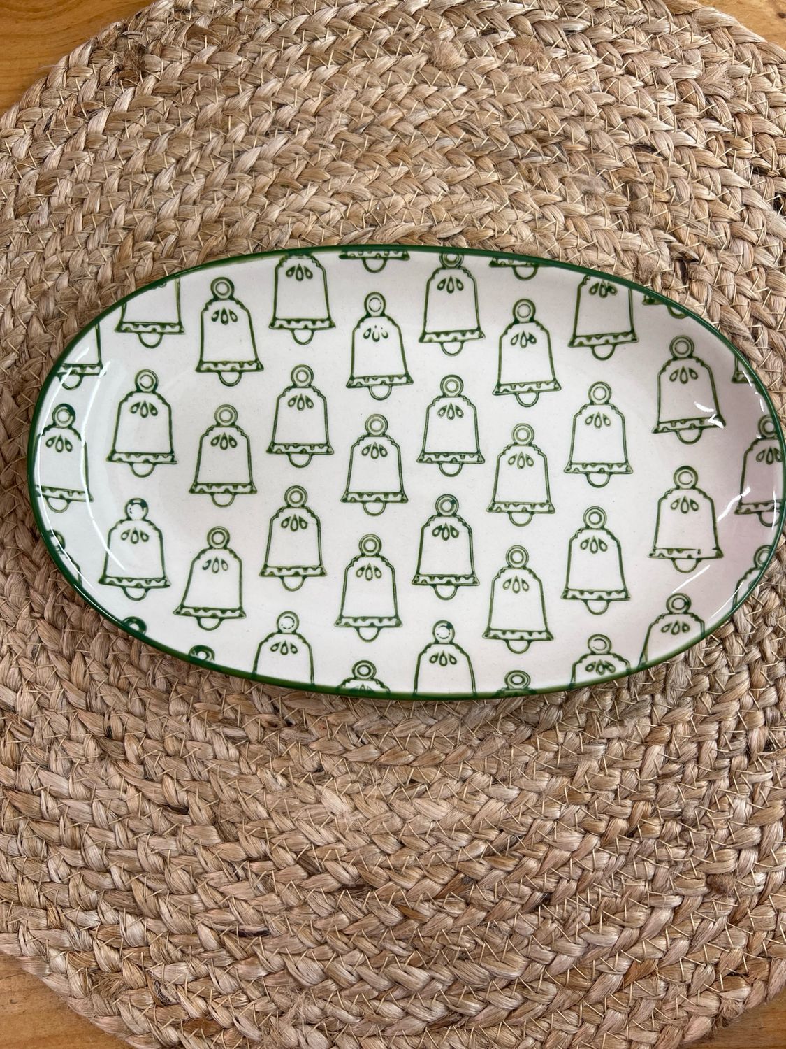 Handstamped Oval Plate Handstamped Oval Plate