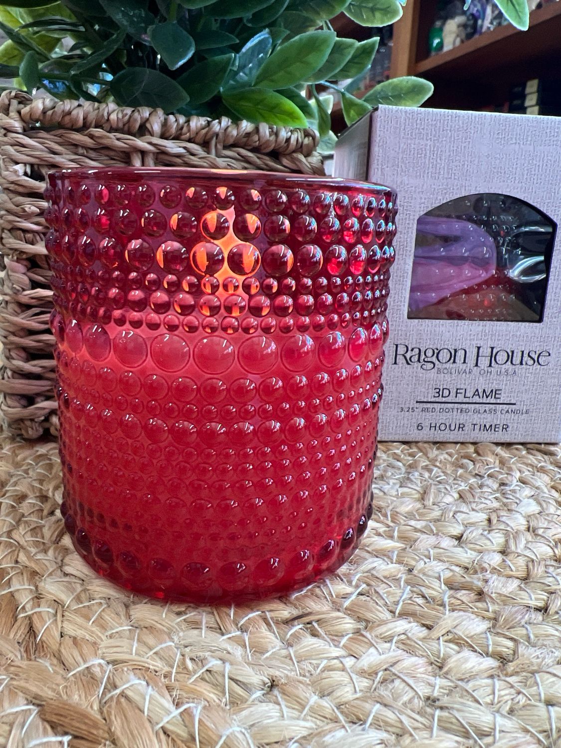 3.25" Red Dotted Flameless Candle 3.25" Red Dotted Flameless Candle