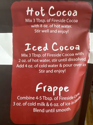 Fireside Holiday Peppermint Cocoa 1 LB Bag