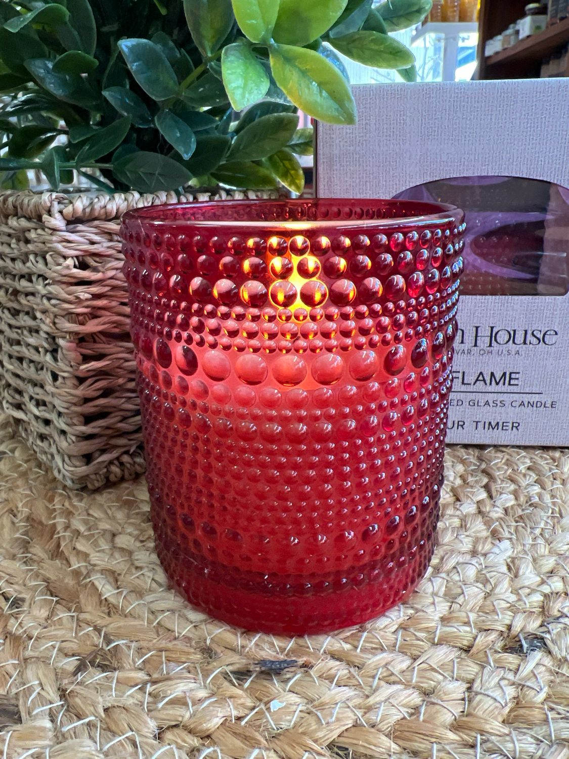 4" Red Dotted Flameless Candle 4" Red Dotted Flameless Candle