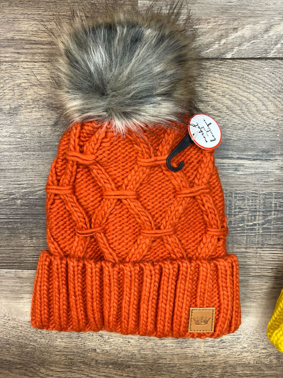 Panache Terra Cotta Diamond Knit Pom Hat Panache Terra Cotta Diamond Knit Pom Hat