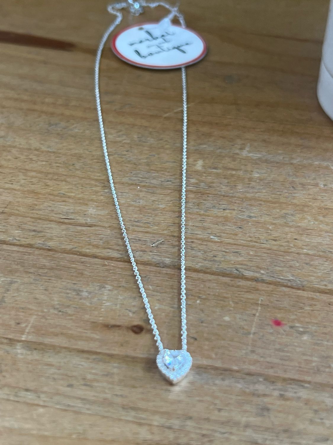 Tiny Diamond Heart Necklace