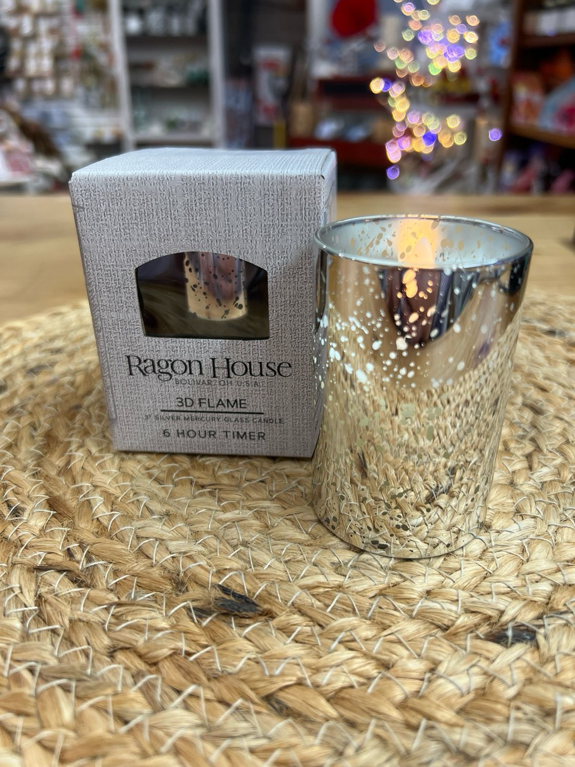 3" Silver Mercury Glass Flameless Candle 3" Silver Mercury Glass Flameless Candle