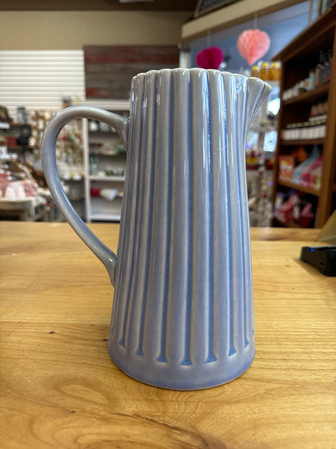 40oz Stoneware Ribbed Pitcher