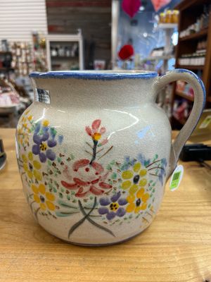 Floral Terra Cotta Pitcher