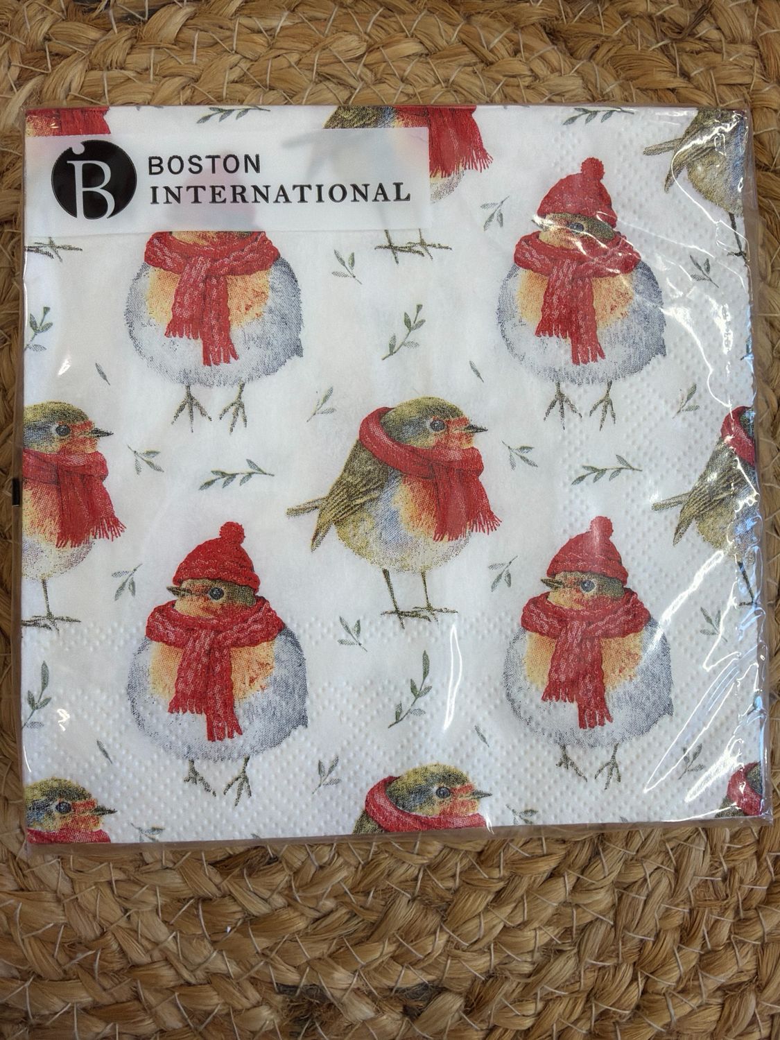 Robin in Winter Cocktail Napkins