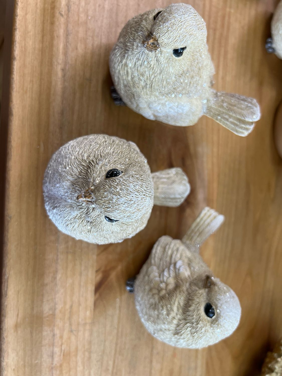 White Resin Chickadee Figurine