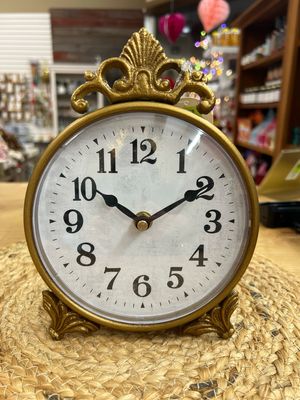 Ornate Gold Metal Table Clock