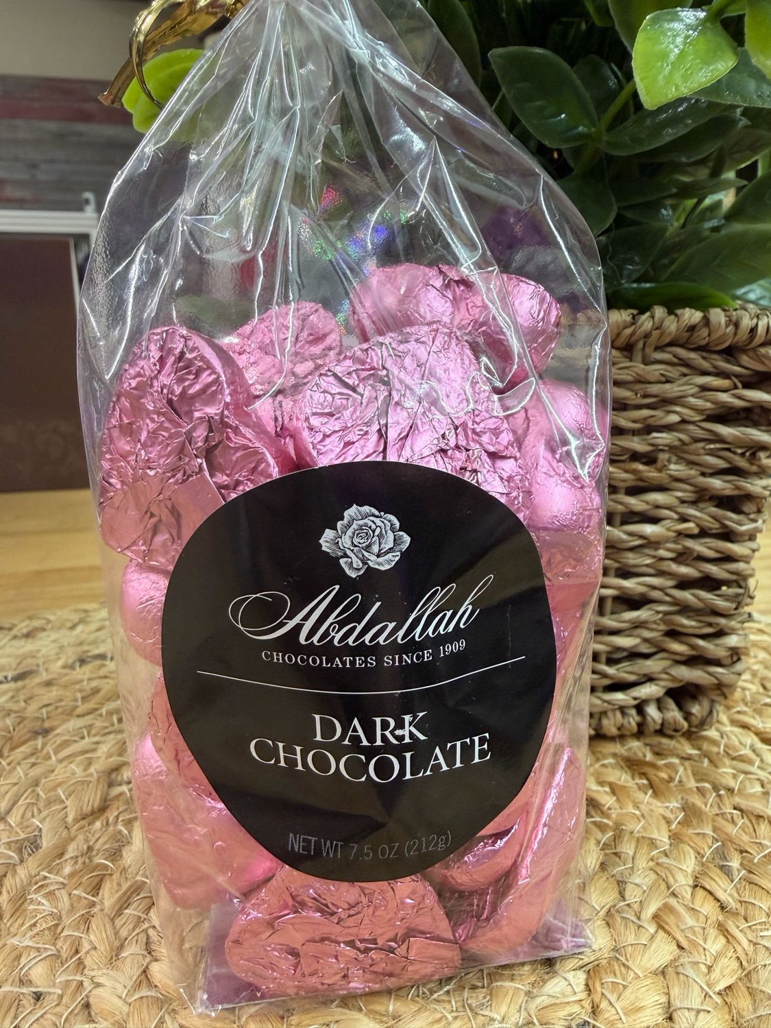 Abdallah 7.5oz Foiled Dark Chocolate Hearts