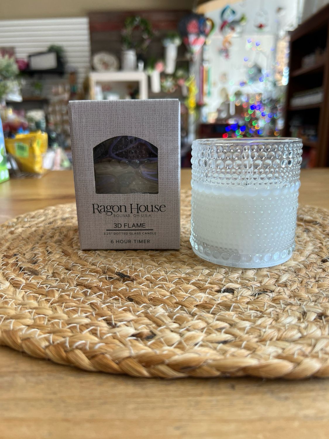 3.25" Dotted Glass Flameless Candle