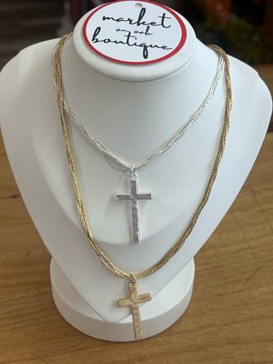 Intertwined Chain Necklace w/TRUST Cross Intertwined Chain Necklace w/TRUST Cross