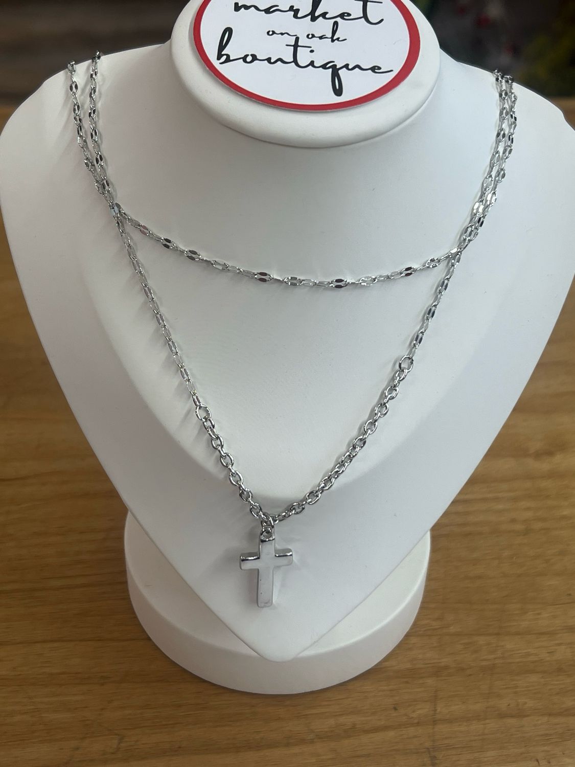 Layered Link Cross Necklace Layered Link Cross Necklace