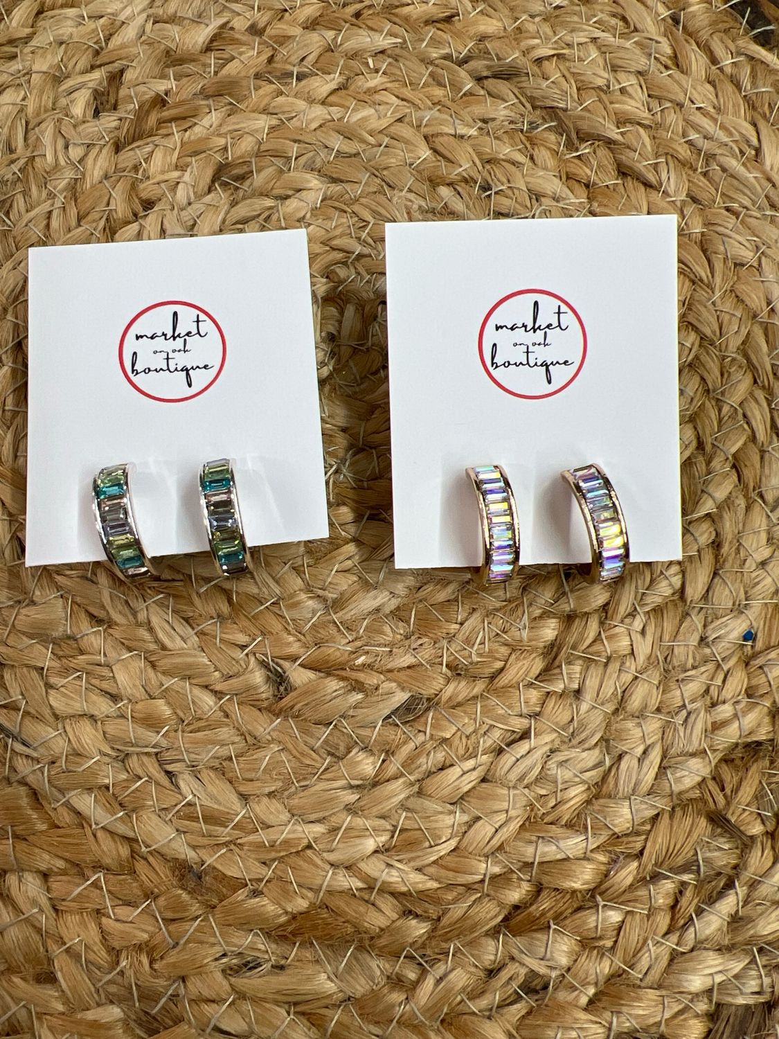 Rhinestone Studded Hoops Rhinestone Studded Hoops