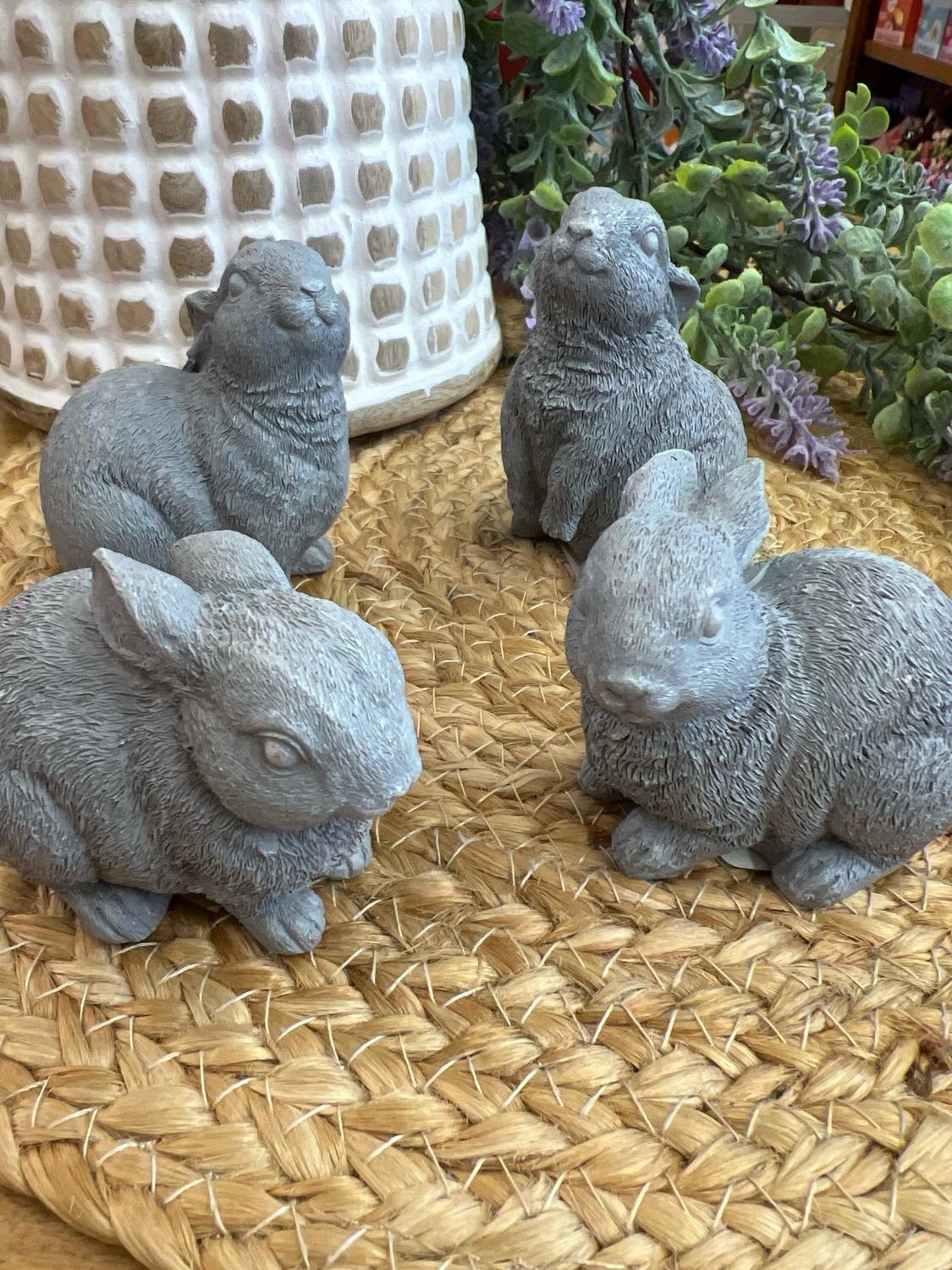 Grey Resin Bunny