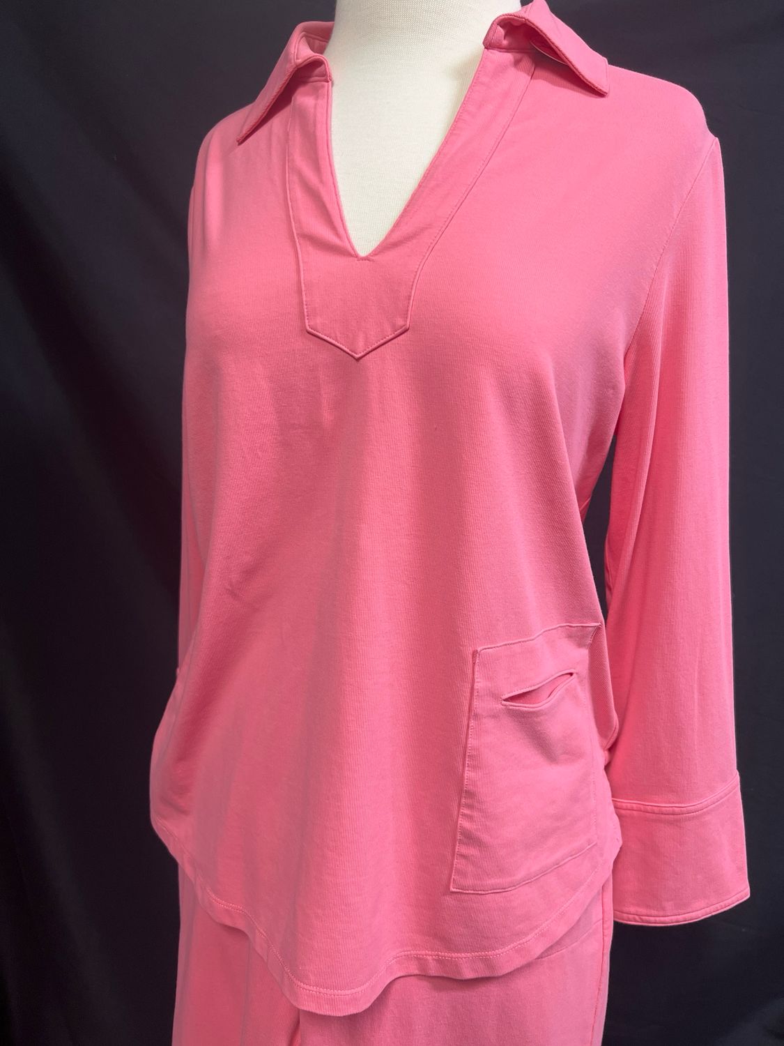 Melon V-Slit Collar Top Melon V-Slit Collar Top