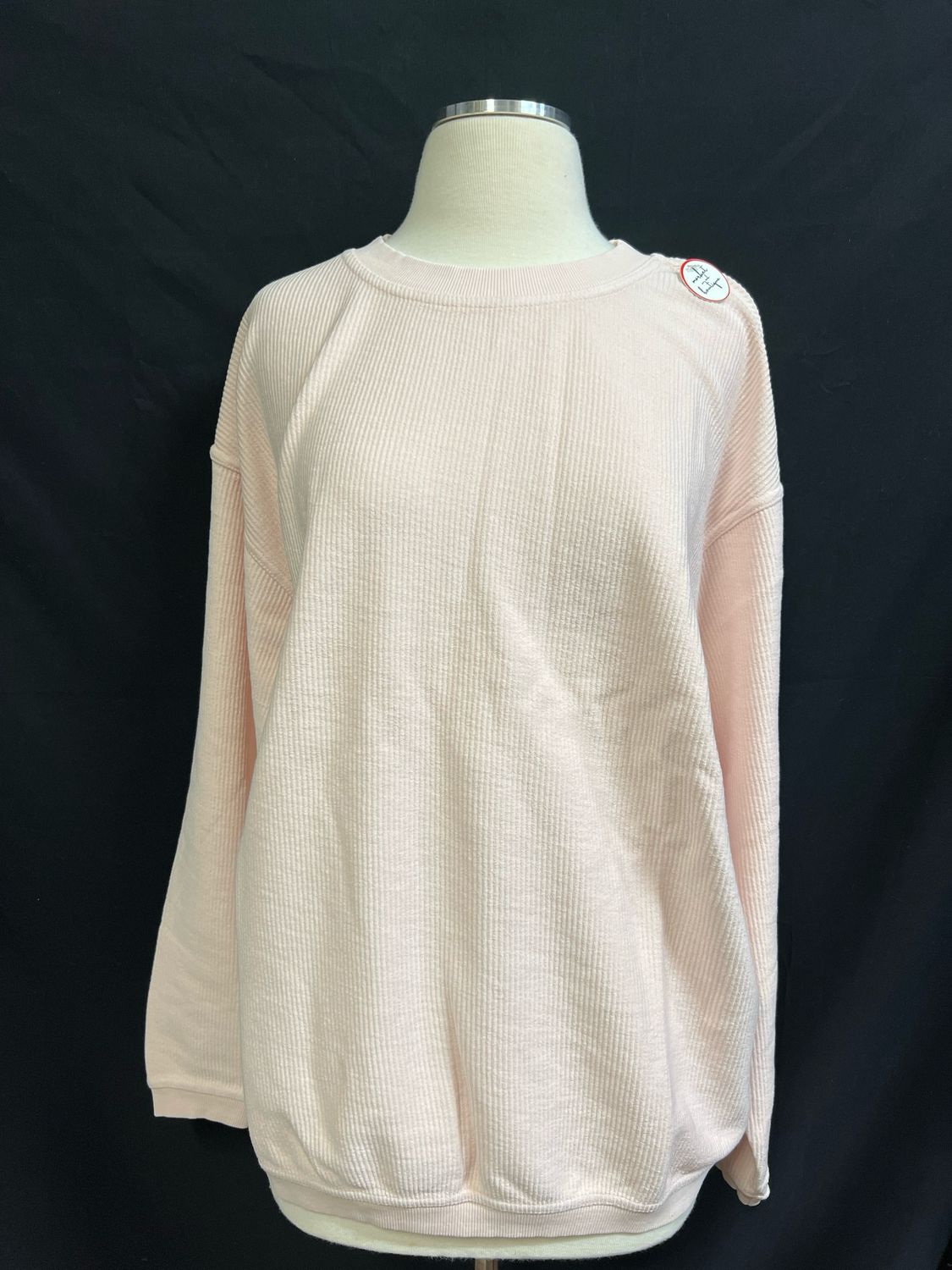 Whisper Pink Corded Crew Sweatshirt Whisper Pink Corded Crew Sweatshirt