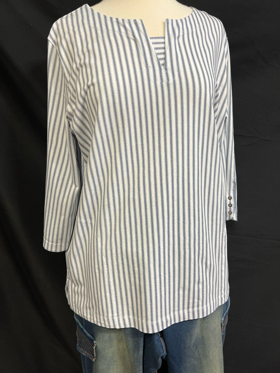 Wild Palms Denim Striped Tunic