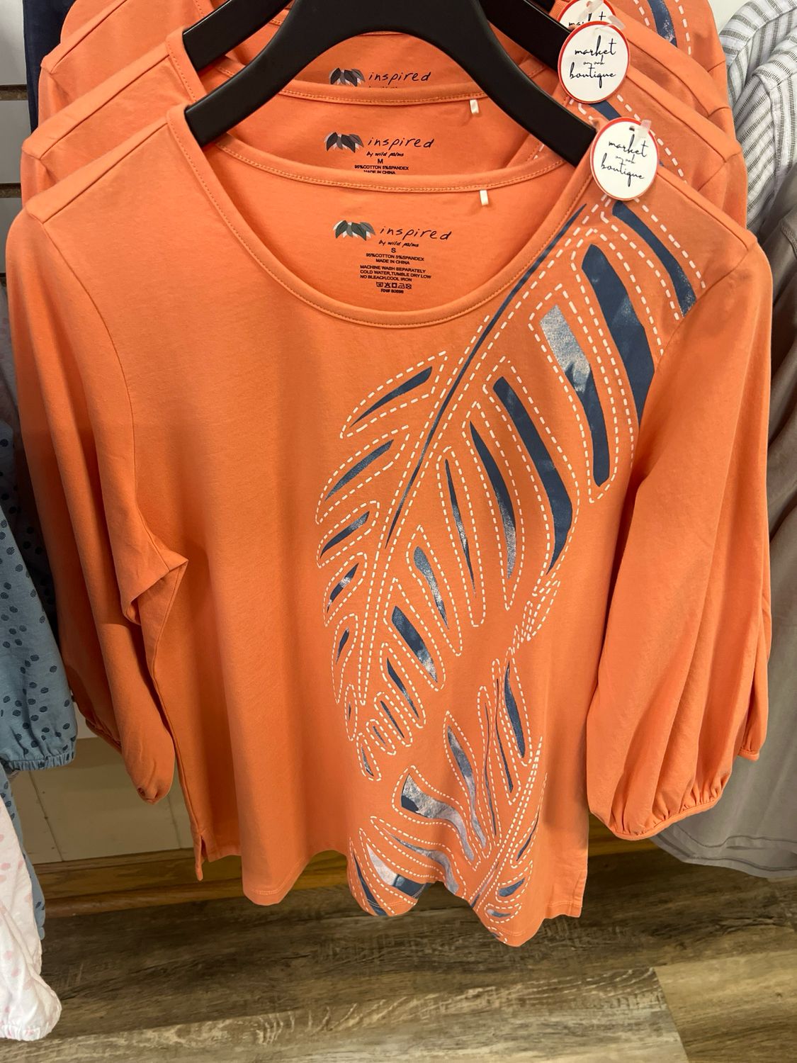 Wild Palms Bracelet Sleeve Top Wild Palms Bracelet Sleeve Top