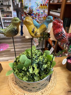 Ceramic Bird Garden Stake